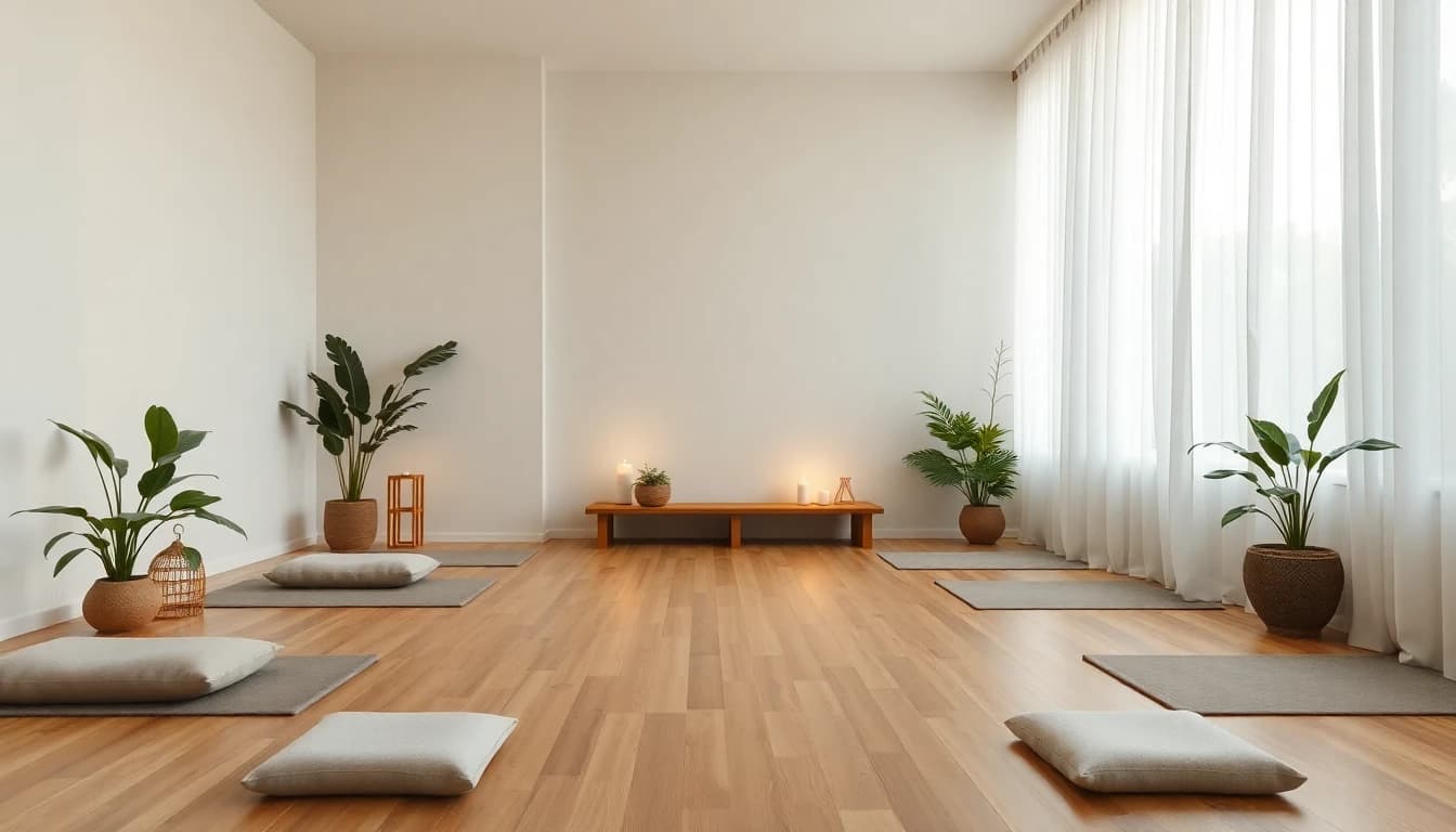Yoga Zimmer einrichten - Ruhiger Meditationsraum mit Bambus und Pflanzen